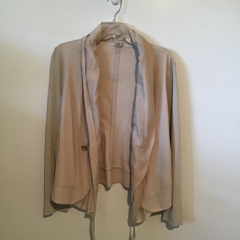 CREA Concept Long Seeve Open Front Jacket With Chiffon Detailing - Picture 9 of 9